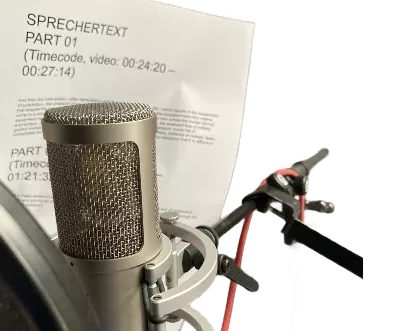 Mikrofon mit Sprechertext